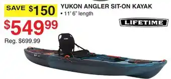 Dunham's Sports LIFETIME YUKON ANGLER SIT-ON KAYAK offer