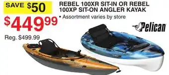Dunham's Sports REBEL 100XR SIT-IN OR REBEL 100XP SIT-ON ANGLER KAYAK offer