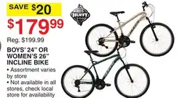 Dunham's Sports BOYS' 24 OR WOMEN'S 26 INCLINE BIKE offer