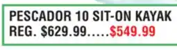 Dunham's Sports PESCADOR 10 SIT-ON KAYAK offer