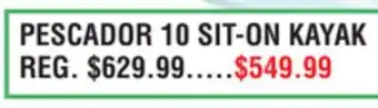 Dunham's Sports PESCADOR 10 SIT-ON KAYAK offer