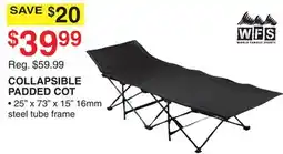 Dunham's Sports COLLAPSIBLE PADDED COT offer