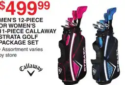 Dunham's Sports MEN'S 12-PIECE OR WOMEN'S 11-PIECE CALLAWAY STRATA GOLF PACKAGE SET offer