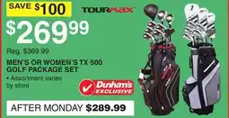 Dunham's Sports MEN'S OR WOMEN'S TX 500 GOLF PACKAGE SET offer
