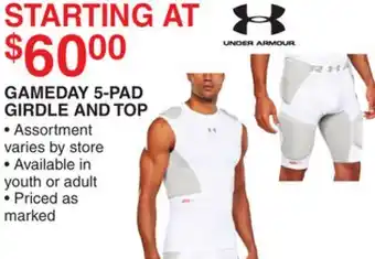Dunham's Sports UNDER ARMOUR GAMEDAY 5-PAD GIRDLE AND TOP offer