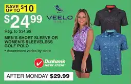 Dunham's Sports MEN'S SHORT SLEEVE OR WOMEN'S SLEEVELESS GOLF POLO offer