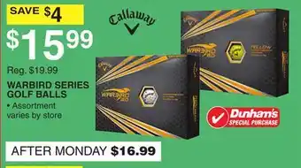 Dunham's Sports WARBIRD SERIES GOLF BALLS offer