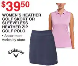 Dunham's Sports WOMEN'S HEATHER GOLF SKORT OR SLEEVELESS HEATHER ZIP GOLF POLO offer