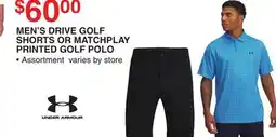 Dunham's Sports MEN'S DRIVE GOLF SHORTS OR MATCHPLAY PRINTED GOLF POLO offer
