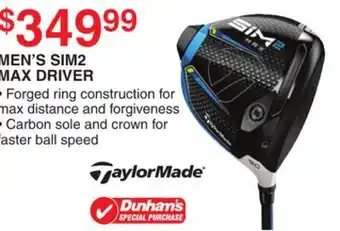 Dunham's Sports MEN'S SIM2 MAX DRIVER offer