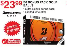 Dunham's Sports E6 BONUS PACK GOLF BALLS offer