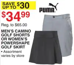 Dunham's Sports MEN'S CAMINO GOLF SHORTS OR WOMEN'S POWERSHAPE GOLF SKIRT offer
