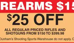 Dunham's Sports RIFLES AND SHOTGUNS offer