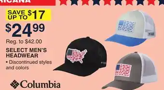 Dunham's Sports COLUMBIA SELECT MEN'S HEADWEAR offer