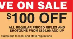 Dunham's Sports ALL REGULAR PRICED RIFLES AND SHOTGUNS offer