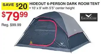 Dunham's Sports HIDEOUT 6-PERSON DARK ROOM TENT offer