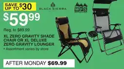 Dunham's Sports XL ZERO GRAVITY SHADE CHAIR OR XL DELUXE ZERO GRAVITY LOUNGER offer