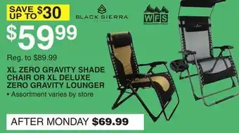 Dunham's Sports XL ZERO GRAVITY SHADE CHAIR OR XL DELUXE ZERO GRAVITY LOUNGER offer