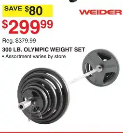 Dunham's Sports 300 LB. OLYMPIC WEIGHT SET offer
