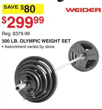 Dunham's Sports 300 LB. OLYMPIC WEIGHT SET offer