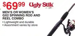 Dunham's Sports MEN'S OR WOMEN'S GX2 SPINNING ROD AND REEL COMBO offer