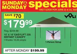 Dunham's Sports 15' X 15' EASYLIFT 235 INSTANT CANOPY offer