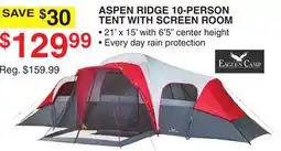 Dunham's Sports ASPEN RIDGE 10-PERSON TENT WITH SCREEN ROOM offer
