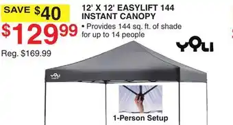 Dunham's Sports 12' X 12' EASYLIFT 144 INSTANT CANOPY offer