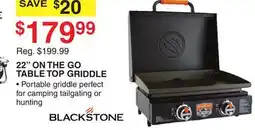 Dunham's Sports 22 ON THE GO TABLE TOP GRIDDLE offer