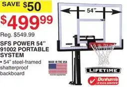 Dunham's Sports LIFETIME SFS POWER 54 91002 PORTABLE SYSTEM offer