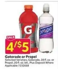 Stop&Shop Gatorade or Propel offer