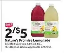 Stop&Shop Nature's Promise Lemonade offer