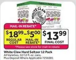 Stop&Shop White Claw Hard Seltzer 12 Pack offer