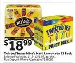 Stop&Shop Twisted Tea or Mike's Hard Lemonade 12 Pack offer