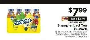 ShopRite Snapple Iced Tea 12-Pack offer