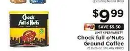 ShopRite Chock full O'Nuts Ground Coffee offer