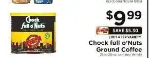 ShopRite Chock full O'Nuts Ground Coffee offer