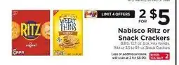 ShopRite Nabisco Ritz or Snack Crackers offer