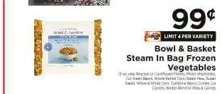 ShopRite Bowl & Basket Steam In Bag Frozen Vegetables offer
