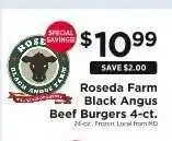 ShopRite Roseda Farm Black Angus Beef Burgers 4-ct offer