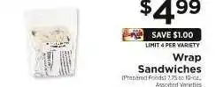 ShopRite Wrap Sandwiches offer