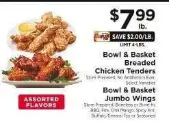 ShopRite Bowl & Basket Breaded Chicken Tenders / Bowl & Basket Jumbo Wings offer