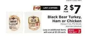 ShopRite Black Bear Turkey, Ham or Chicken offer