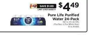 ShopRite Pure Life Purified Water 24-Pack offer