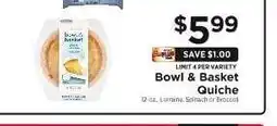 ShopRite Bowl & Basket Quiche offer