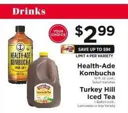 ShopRite Health-Ade Kombucha / Turkey Hill Iced Tea offer
