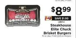 ShopRite Steakhouse Elite Chuck Brisket Burgers offer