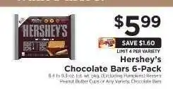ShopRite Hershey's Chocolate Bars 6-Pack offer