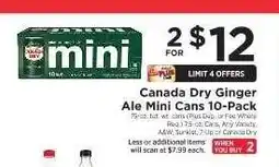 ShopRite Canada Dry Ginger Ale Mini Cans 10-Pack offer