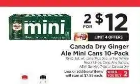 ShopRite Canada Dry Ginger Ale Mini Cans 10-Pack offer